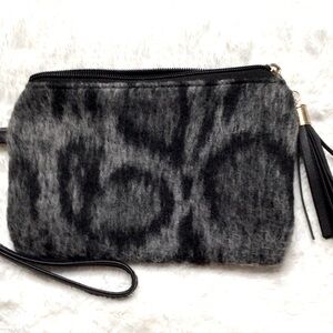 Black and gray wristlet.